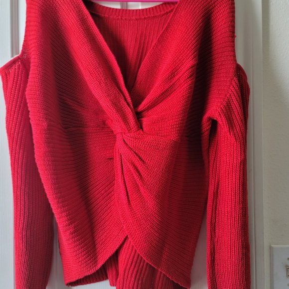 Cold Shoulder Knot Back Sweater (NWT) - Picture 4 of 4